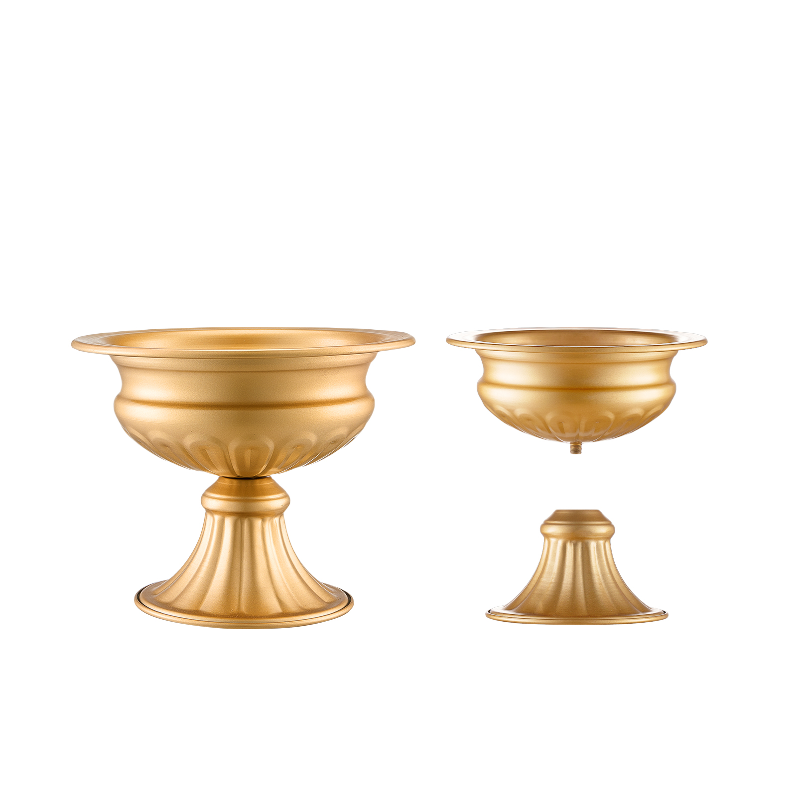 Vajilla de boda, altura 16 cm, decoración de mesa de metal dorado, soporte floral, juego de postres para bodas, cumpleaños succebuy