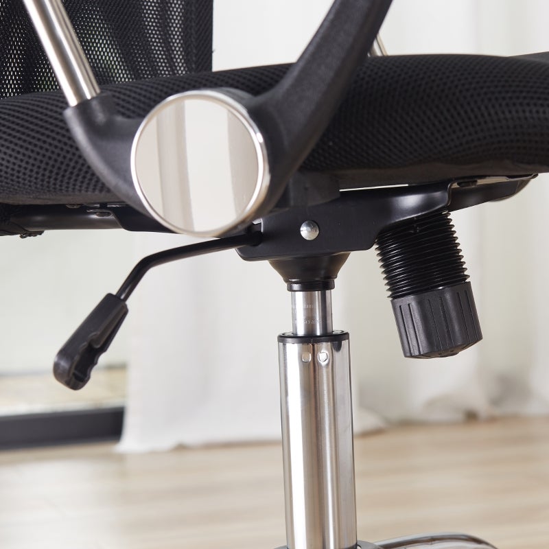 Fauteuil de bureau manager grand confort dossier ergonomique hauteur assise réglable pivotant tissu maille noir - 8