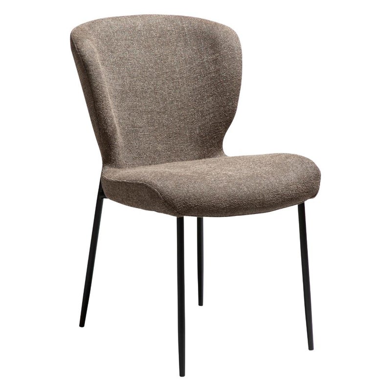 Glory Dan-Form krzesło stołowe bouclé brązowy.