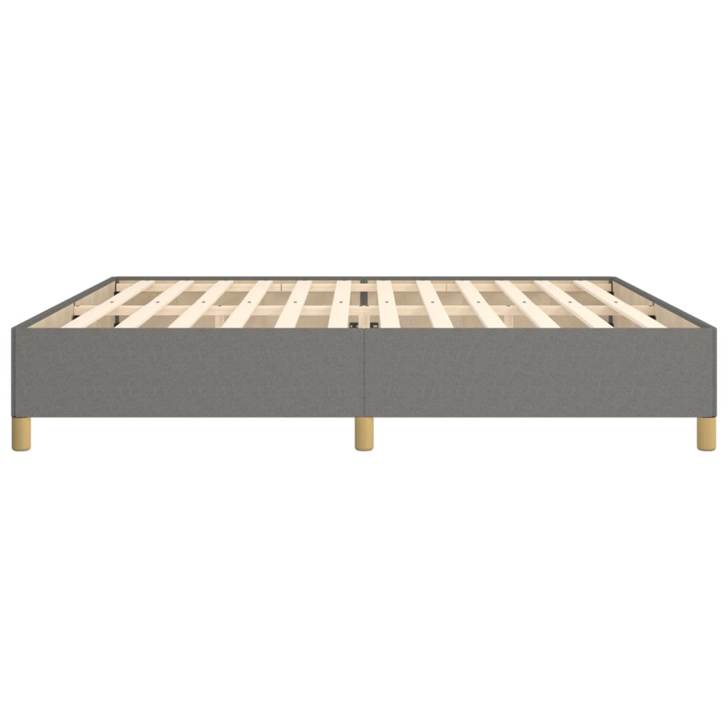 Cadre de lit sans matelas gris foncé 200 x 200 cm tissu - 6