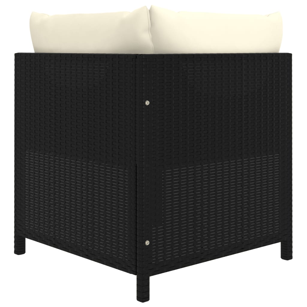 Maison Exclusive - Set Divani da Giardino 5 pz con Cuscini in Polyrattan Nero - 5