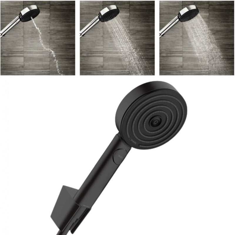 Hansgrohe Vernis Shape Pulsify Set de douche encastré tout en 1 avec douche de tête 300 XXL + Douchette 3 jets, noir mat - 3