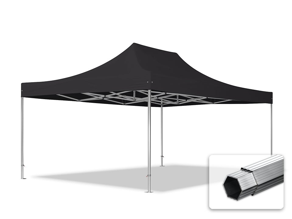 4x6 m Namiot Ekspresowy PROFESSIONAL Alu 50 mm, trudnopalny, czarny