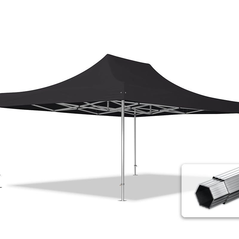 4x6 m Namiot Ekspresowy PROFESSIONAL Alu 50 mm, trudnopalny, czarny