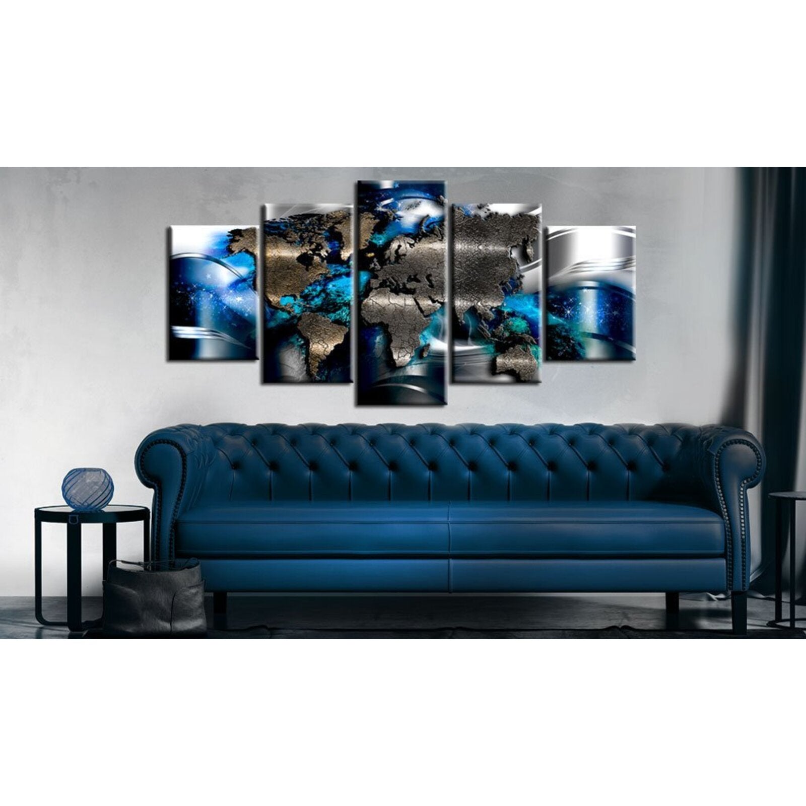 Tableau avec accent azur - 100 x 50 cm - 2