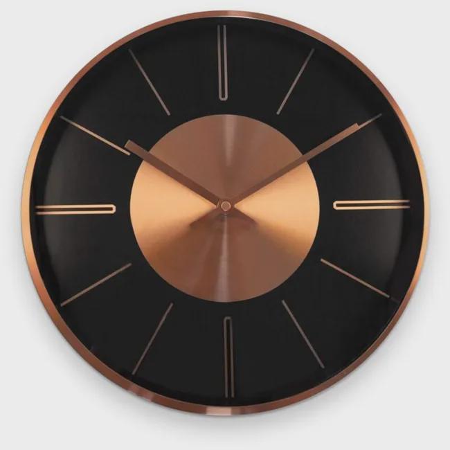 Horloge Murale En Cuivre Martelé 24cm - Poignée Laiton - Artisanat Italien - Arterameferro