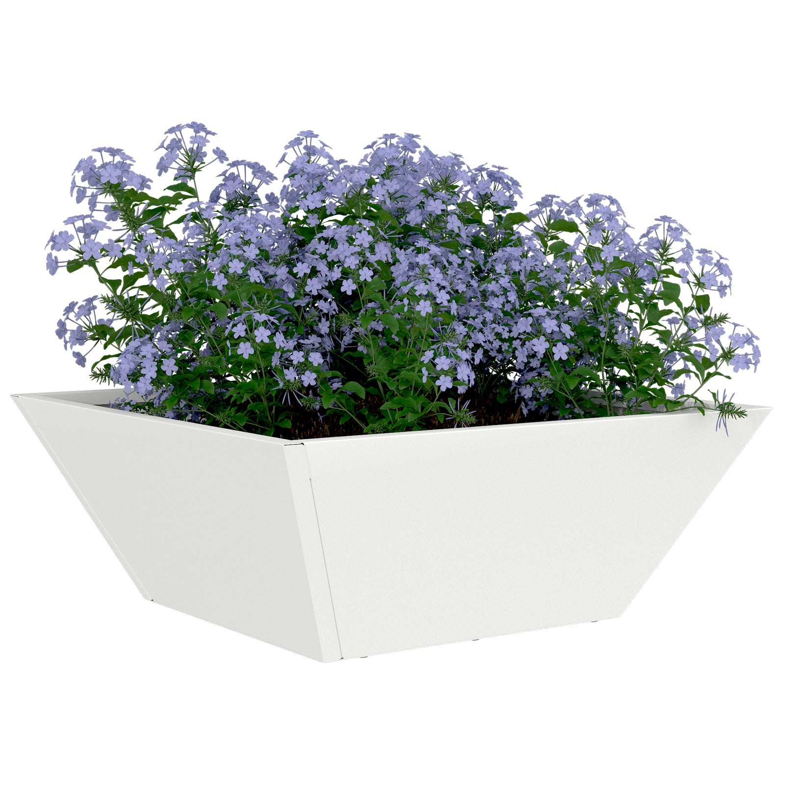 Doniczka ogrodowa 5 pcs Biały 40 x 40 x 15 cm Stal zimnogięta vidaXL