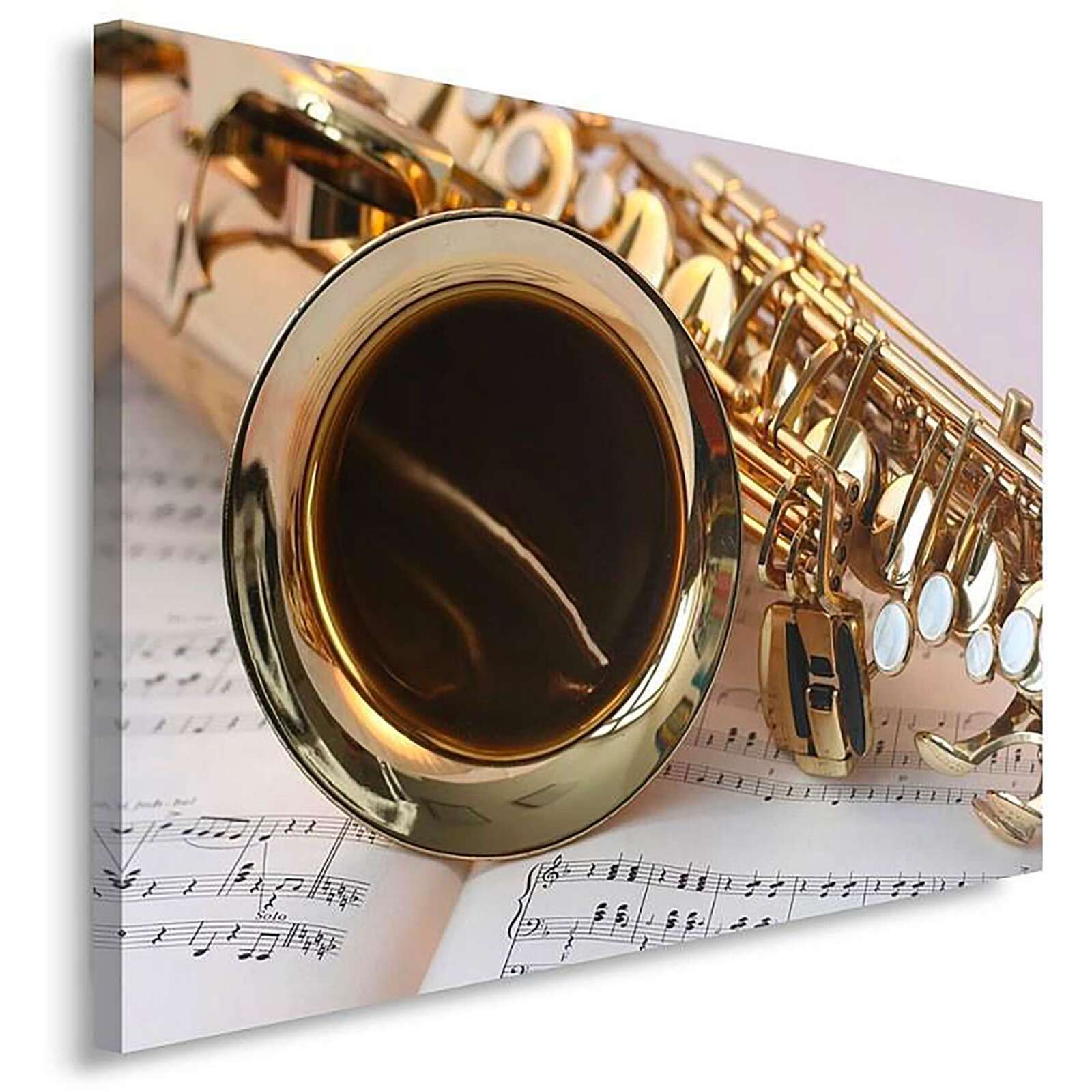 Tableau notation saxophone sur la feuille - 50 x 40 cm - 2