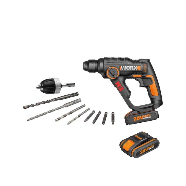 Bezprzewodowy młotowiertarka WORX H3 z baterią 20V i wbudowanym LED