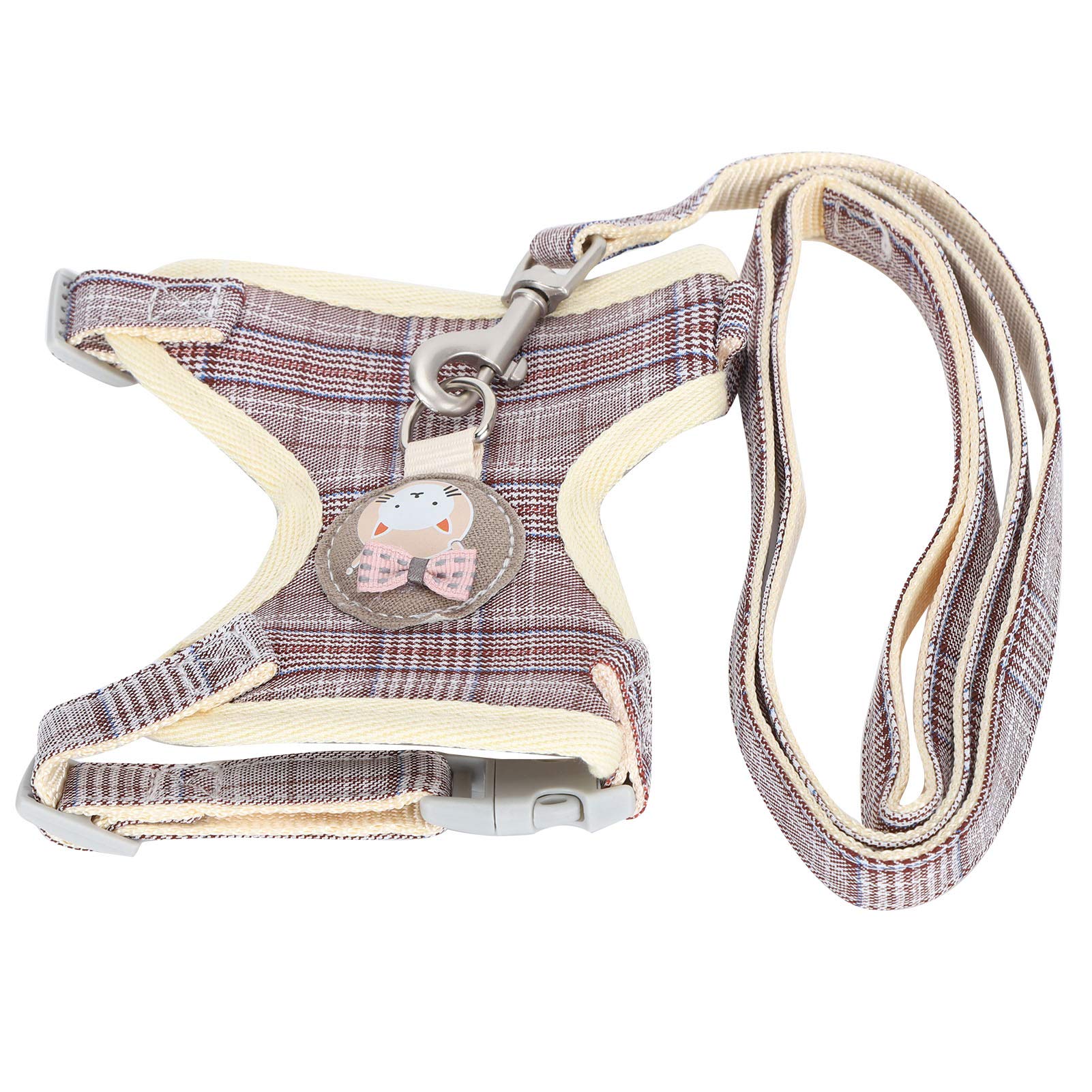 Arnés Transpirable Para Gatos Con Correa - Gris Reflectante, Ajustable, Talla S, 150 Cm