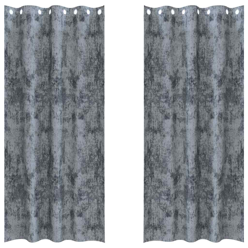 Zasłony z weluru 2 pcs Srebrnoszary 245 x 140 cm Aksamit vidaXL - 2