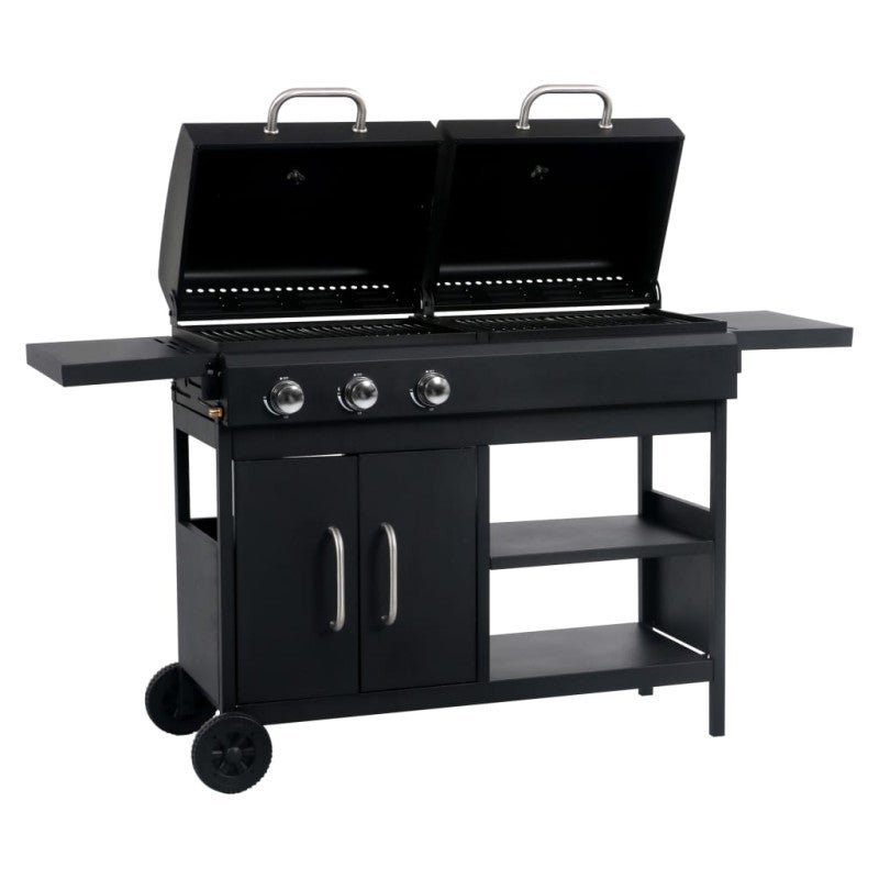 Barbecue Combinato Carbone e Gas 3 Fuochi vidaXL - 2