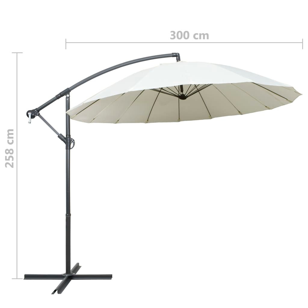 Parasol suspendu Blanc 3 m Aluminium - 9