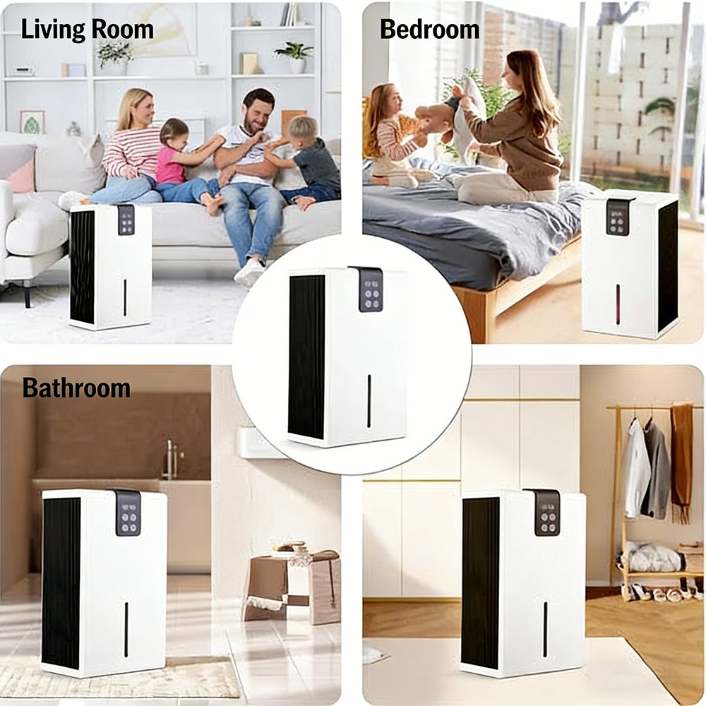 Déshumidificateur intelligent, purificateur d'air, maintien intelligent de l'humidité, avec réservoir d'eau et télécommande, pour les placards (gris) - 8