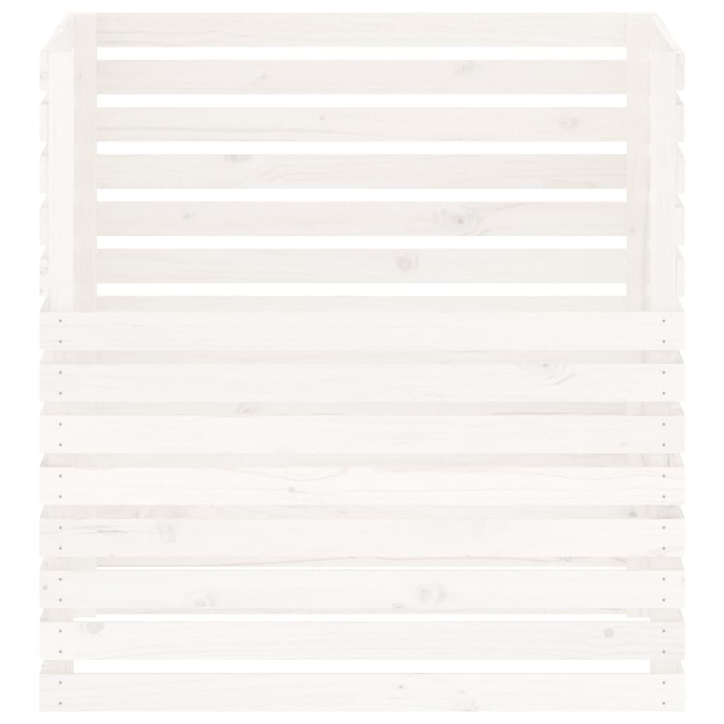 Composteur blanc en bois massif de pin, pour le jardin, 100 × 100 × 102 cm - 5