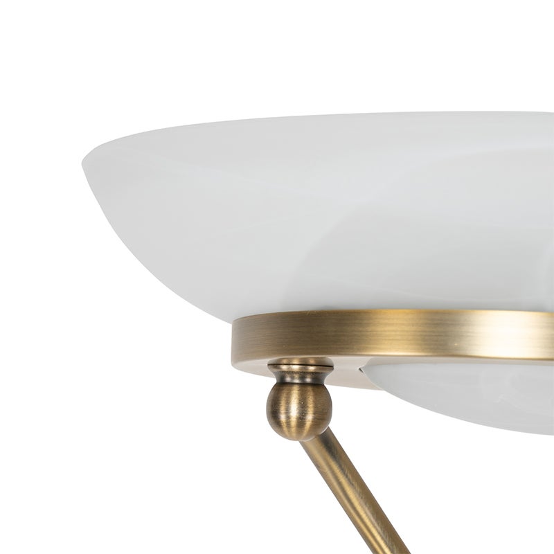 Qazqa moderne lampadaire uplighter avec bras de lecture - Empoli - bronze, led intégrée 30w incluse, Integrated led, 2000k - - 9