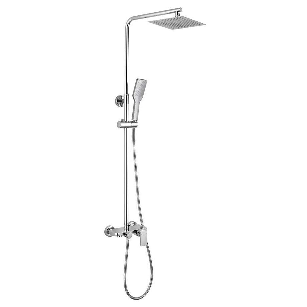 Kibath Colonne de douche carrée monocommande 79-125 cm DUA finition chrome brillant en laiton - 7
