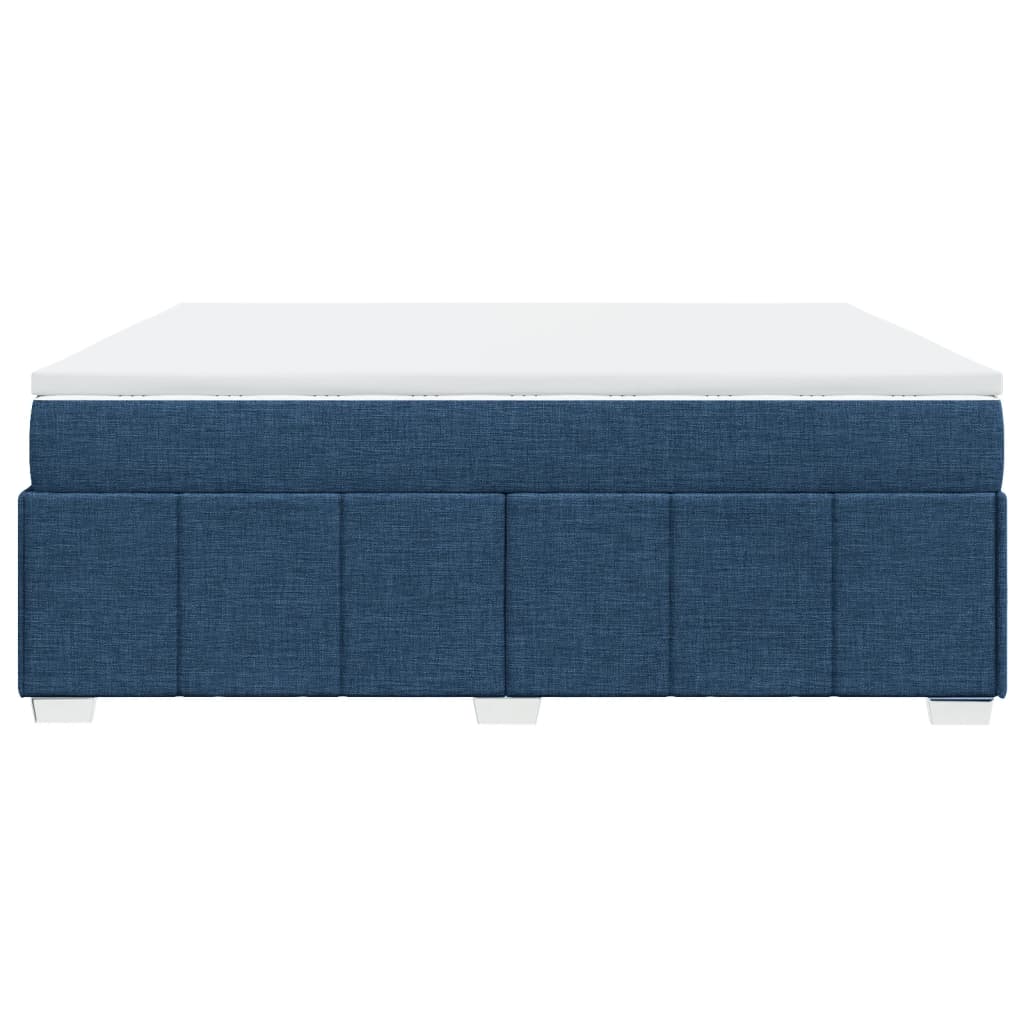 Sommier à lattes de lit avec matelas Bleu 200x200 cm Tissu - 8