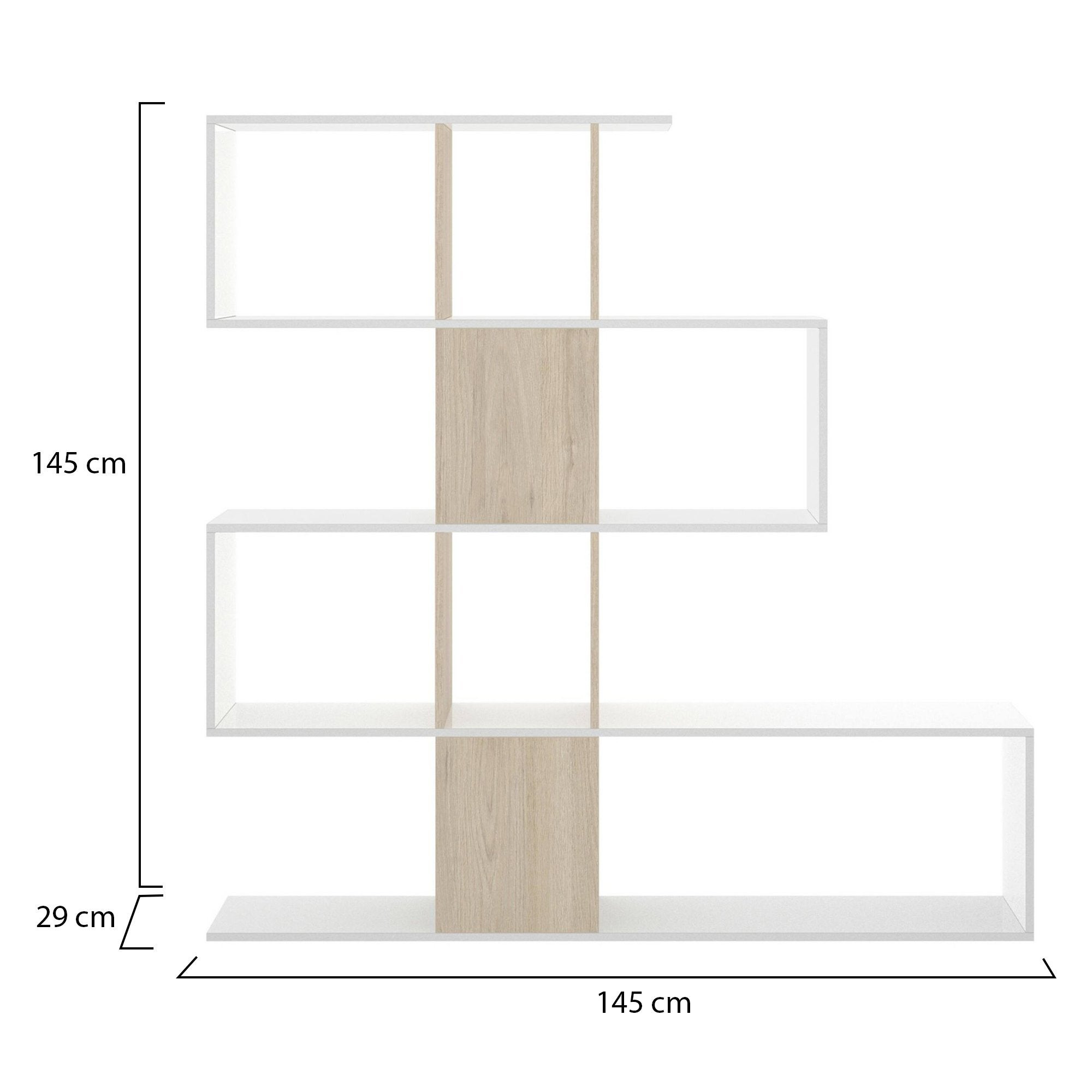 Bibliothèque pour Bureau en MDF Blanc H. 145 x l. 145 x P. 29 cm - 7