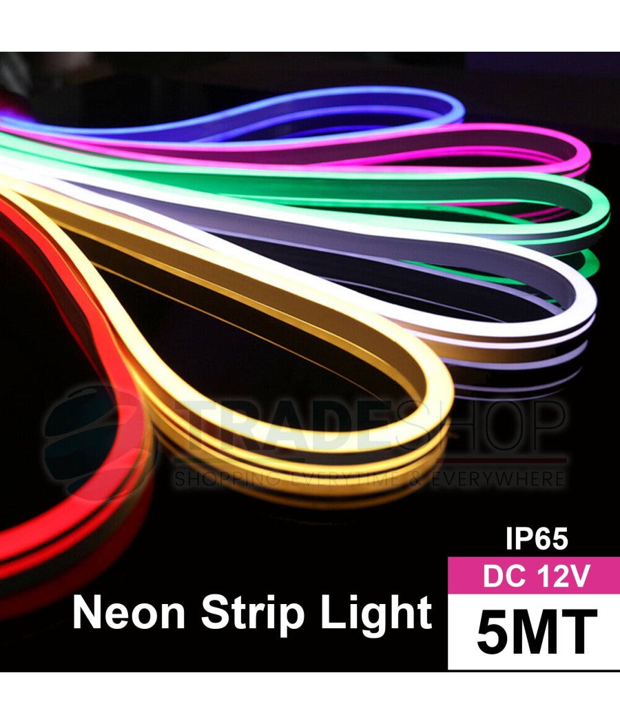 Trade Shop - Strip Led Fluorescente Effetto Tubo Neon Colorato Impermeabile In Silicone Dc12v - Verde - - 2