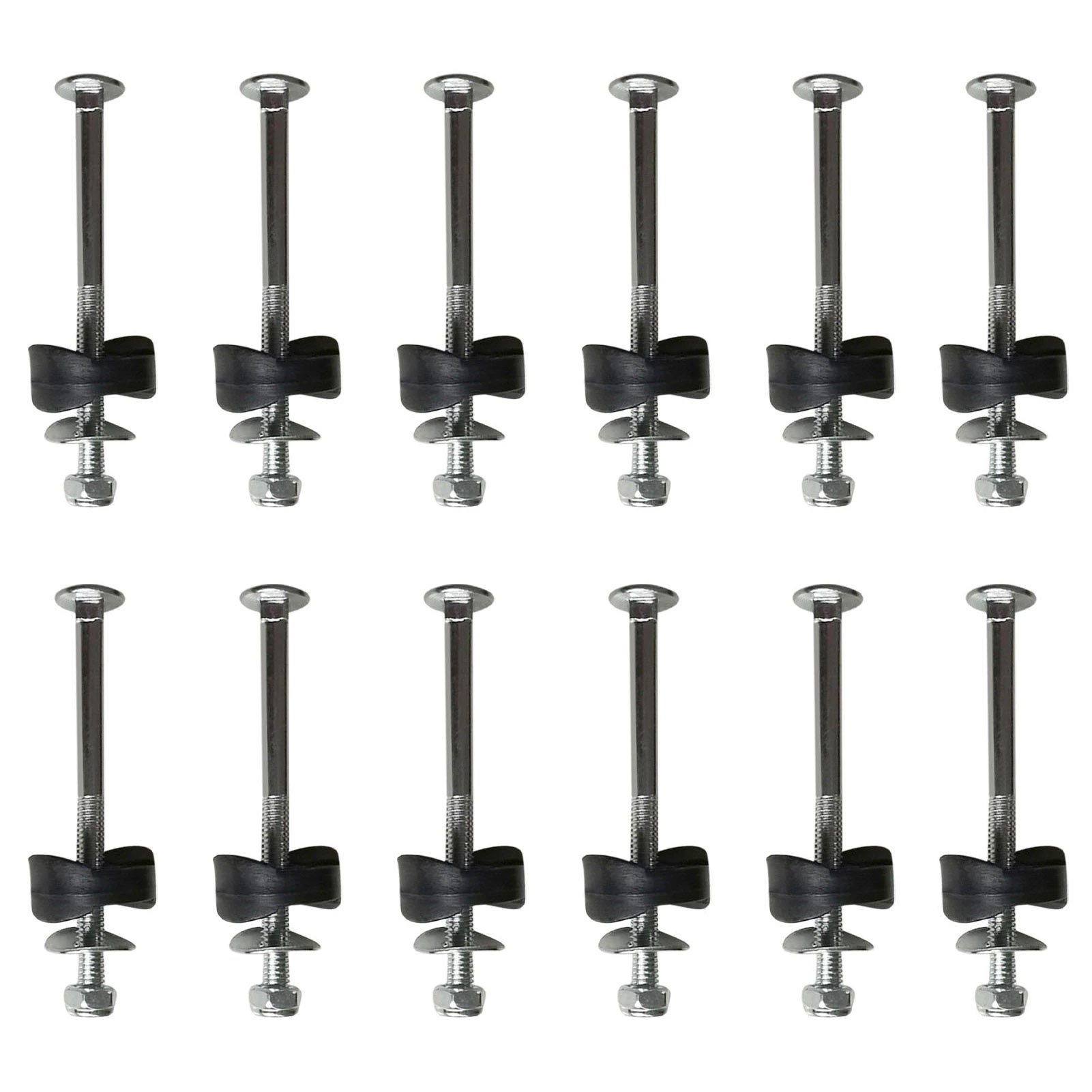 Lot De 12 Vis De Rechange Pour Trampoline – Acier Galvanisé, 6x77 Mm, Avec Rondelles Et écrous – Stabilisation Durable