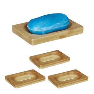 Lot De 2 Porte-Savon En Bambou Avec 2 Sacs - Support Pour Savon Solide Avec Bac D'égouttement Antidérapant - Pour Salle De Bain, Cuisine Et Douche