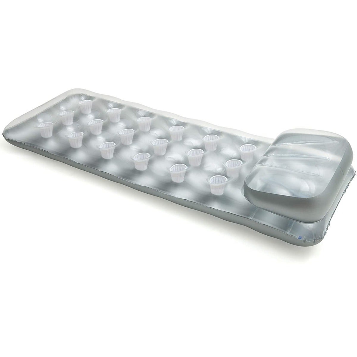 Colchão flutuante Intex 58894EU para piscina e praia, em vinil cinza monocromático. - 6