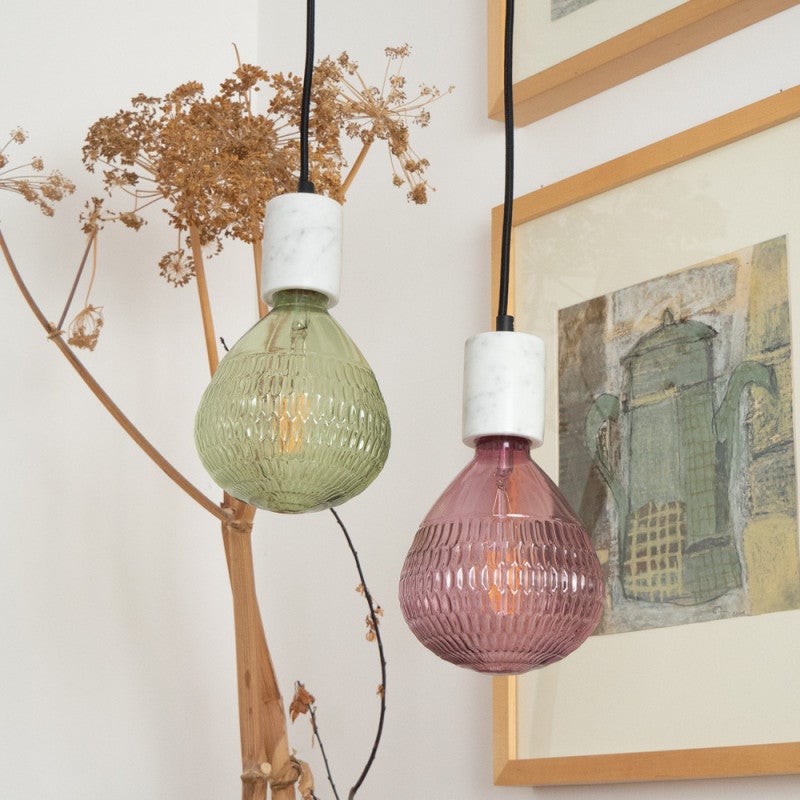 Xanlite - Suspension à douille en marbre blanc, culot E27 - SDM01EW - 3