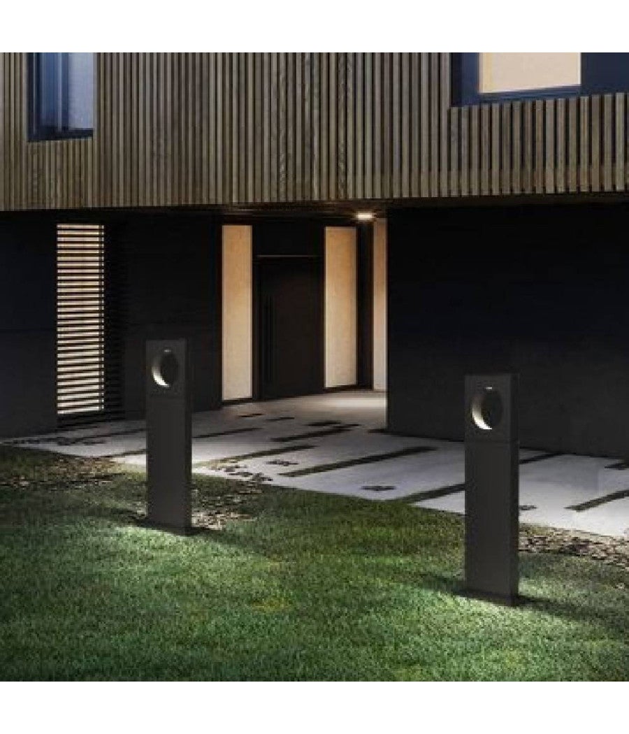 Trade Shop - Lampada Palo Da Giardino A Led Cerchio 50 Cm 12 W Nero Luce 6500k 4000k 3000k Es60 - Bianco Freddo - - 7