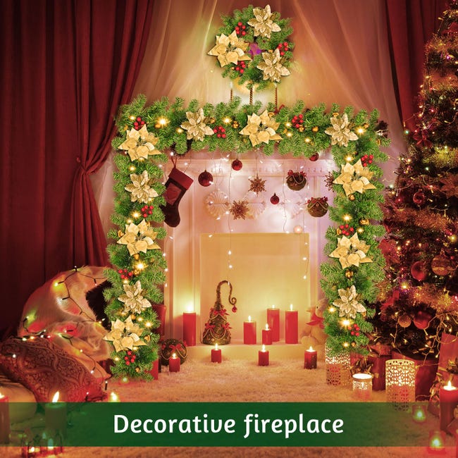 Ghirlanda natalizia da 43 cm con luci a LED, decorazione natalizia per porta, albero, parete, finestra | Leroy Merlin Ghirlanda natalizia da 43 cm con luci a LED, decorazione natalizia per porta, albero, parete, finestra | Leroy Merlin