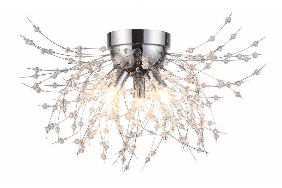 Lampa sufitowa wisząca Pearls chromowana 3xG9x33W kryształowa wym: 32 x 48 x 48 cm metal Reality