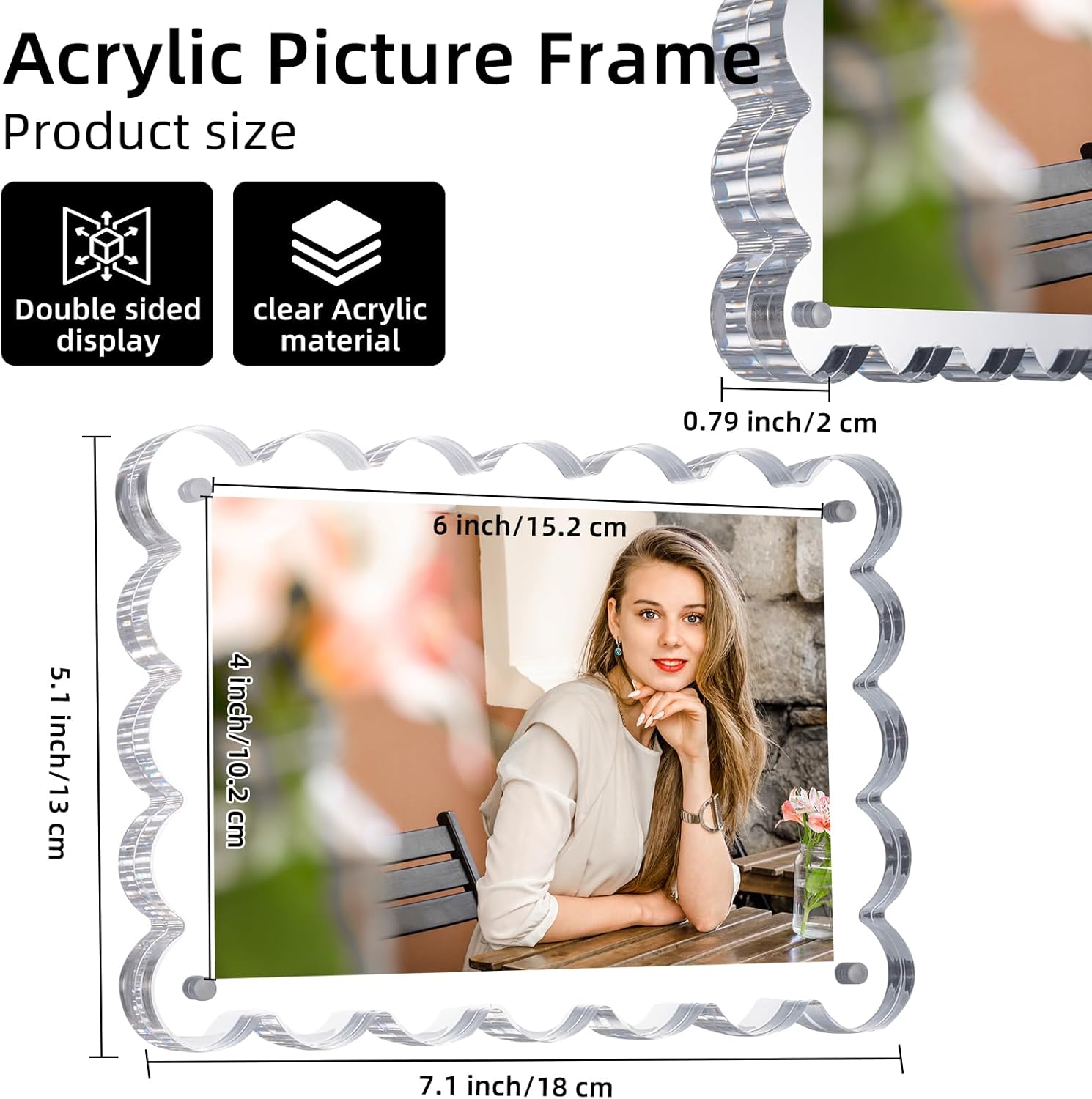 CECOLIC Cadre photo en acrylique transparent 15 x 20 cm, cadres photo
