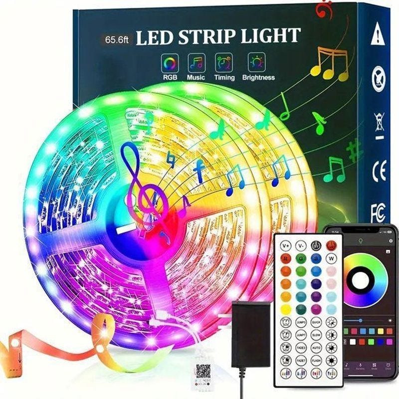 Striscia Led, Luci Led Camera da Letto 10 Metri, RGB Strisce Led Adesive con APP Striscia Led, Luci Led Camera da Letto 10 Metri, RGB Strisce Led Adesive con APP