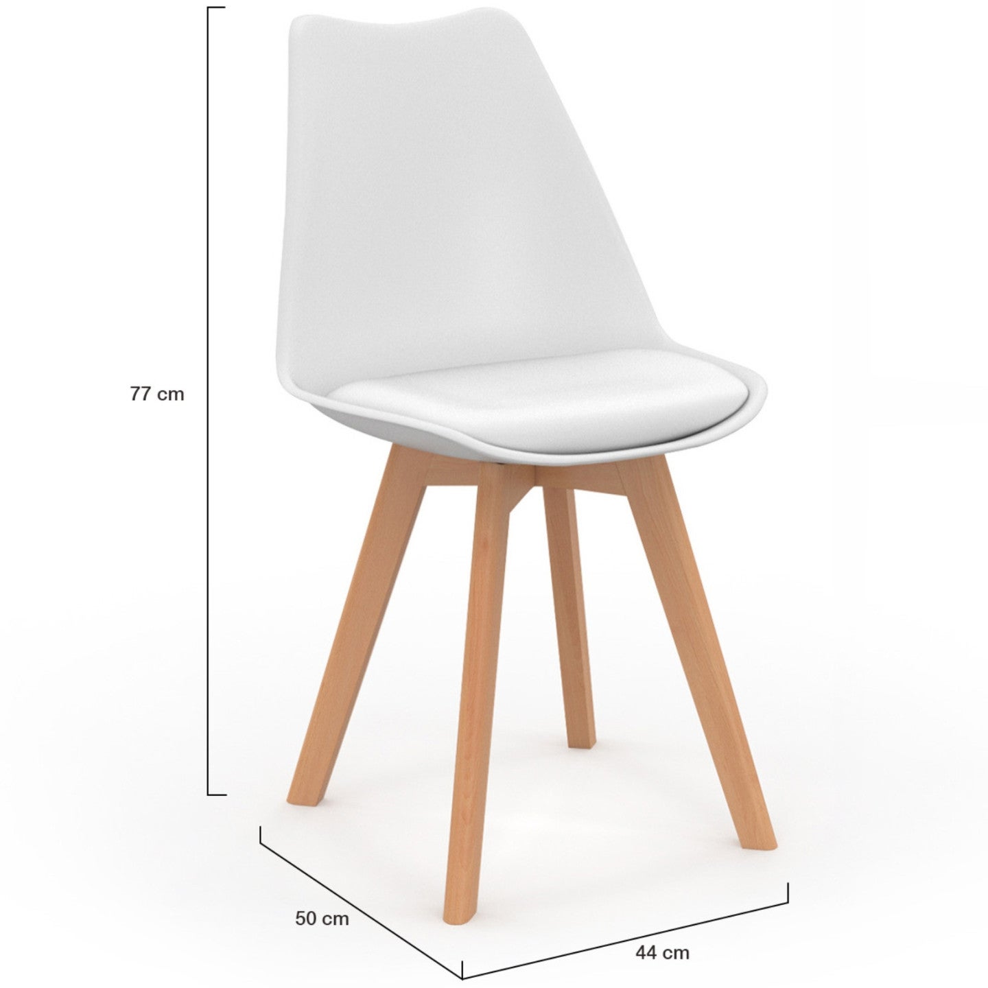 Lot de 6 chaises scandinaves SARA blanches pour salle à manger - 5