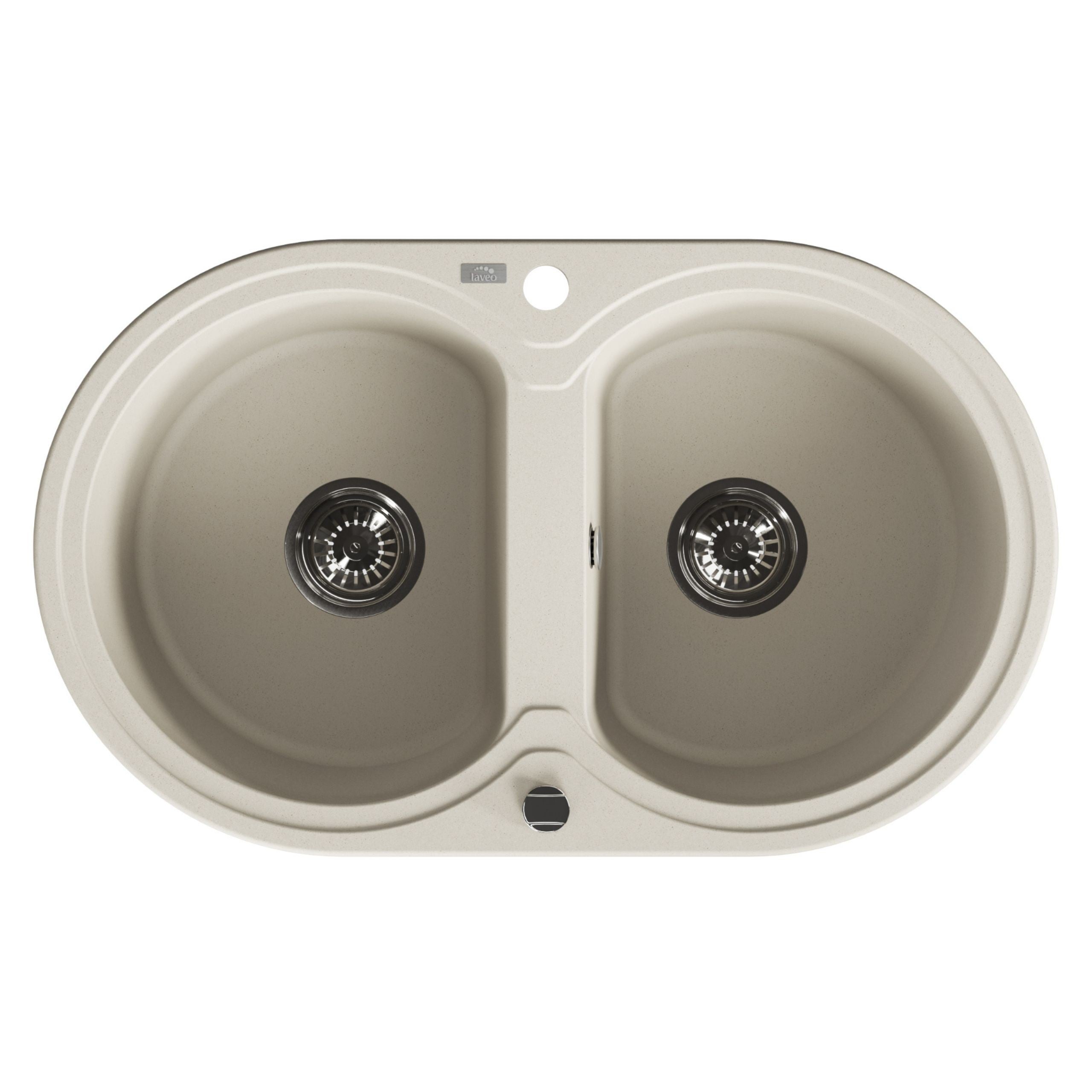 Zlewozmywak Granitowy Beżowy Dwukomorowy DAFNE Laveo
