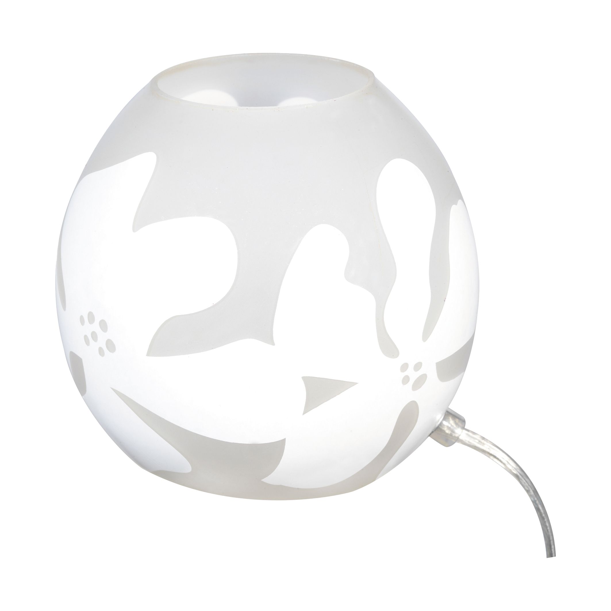 INSPIRE - Lampa stołowa ALOHA - Lampa stołowa z kwiatowym wzorem - 1 x E14 40W - IP20 - 14 x 15 cm - Szkło - Biały