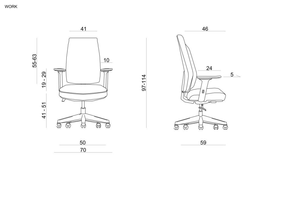 Fotel biurowy WORK czarny