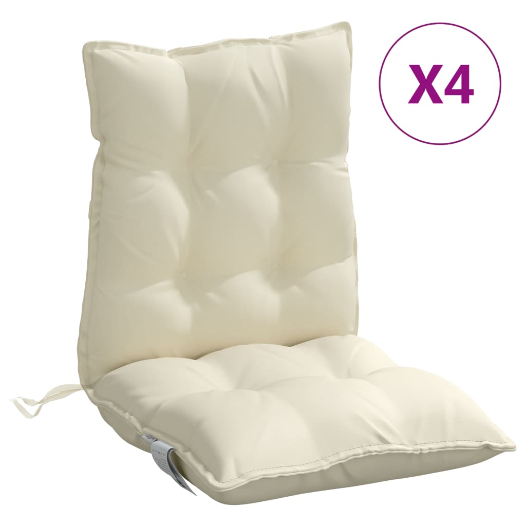 Lot de 4 Coussin d'extérieur | Coussins de chaise à dossier bas crème tissu oxford CFW64375 - 2