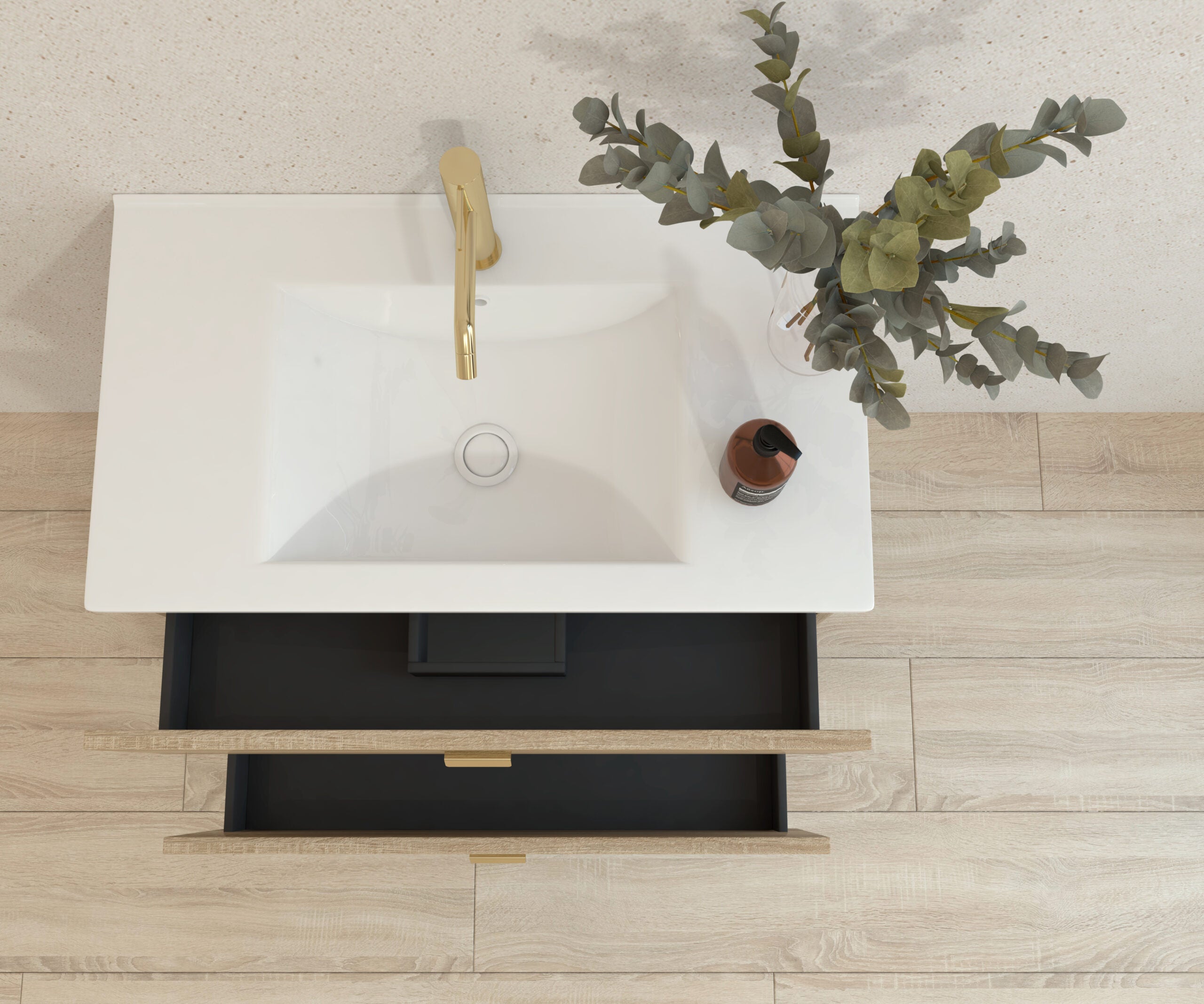 Ensemble de meubles de salle de bain Avantarea GARONNE Bardolino 80 cm + lavabo - 3