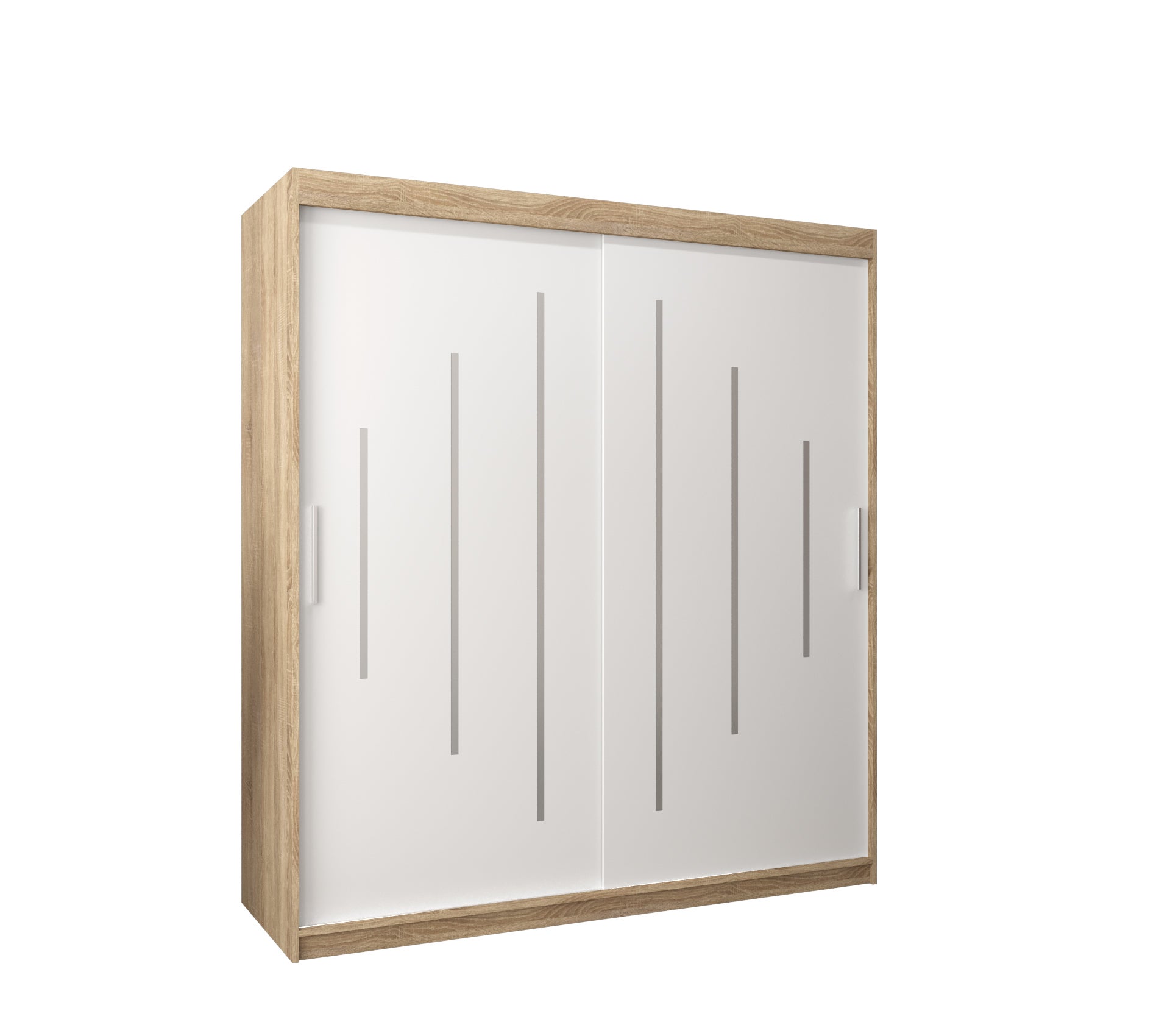 Szafa przesuwna garderoba York 180 x 62 x 200 cm Sonoma + Biały - Abiks Meble