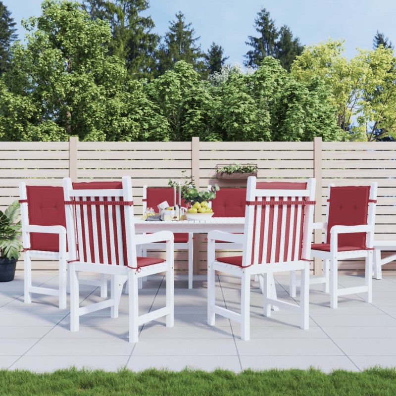 Poduszki na krzesła ogrodowe 6 szt., winna czerwień 100x50x3 cm vidaXL