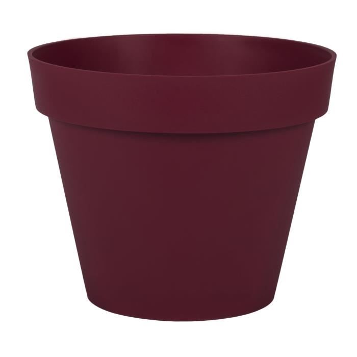 EDA Vaso Quadrato Toscana 32 Cm - Rosso Borgogna, 22 Litri, Antigelo E UV - Made In France - 4
