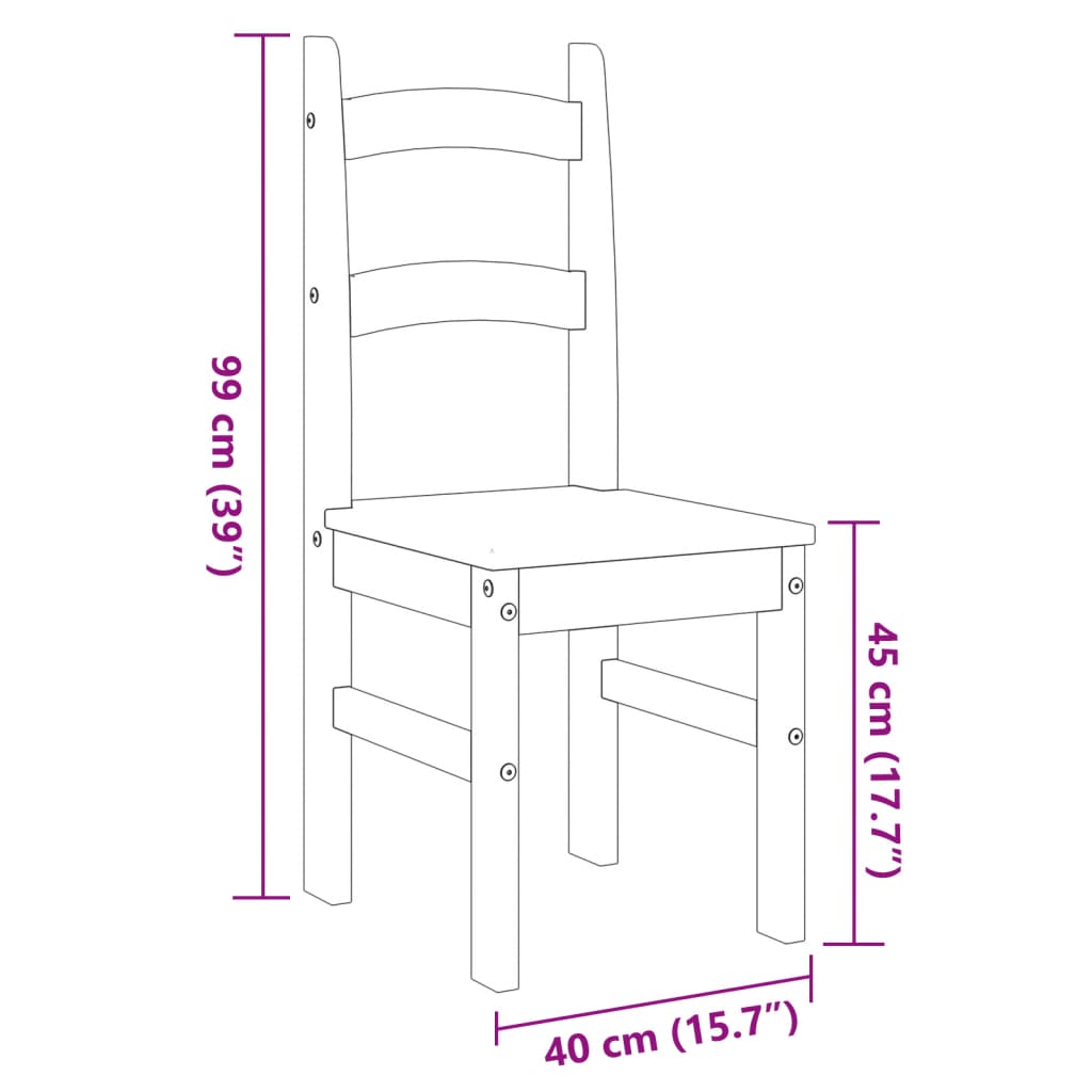 Sillas de comedor 2 uds madera maciza pino blanco 40x46x99 cm vidaXL - 9