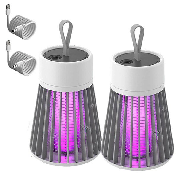 2 Elektryczna lampa owadobójcza na komary, ładowanie USB, przenośna lampa-pułapka na komary do użytku zewnętrznego, odstraszająca komary