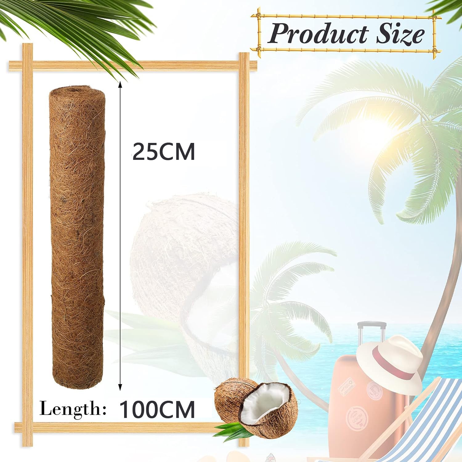 3PCS Tapis pour animaux de compagnie en feutre de noix de coco, tapis en fibre animale 25 * 100cm, pour plantes et pots de fleurs, décoration jardin - 2
