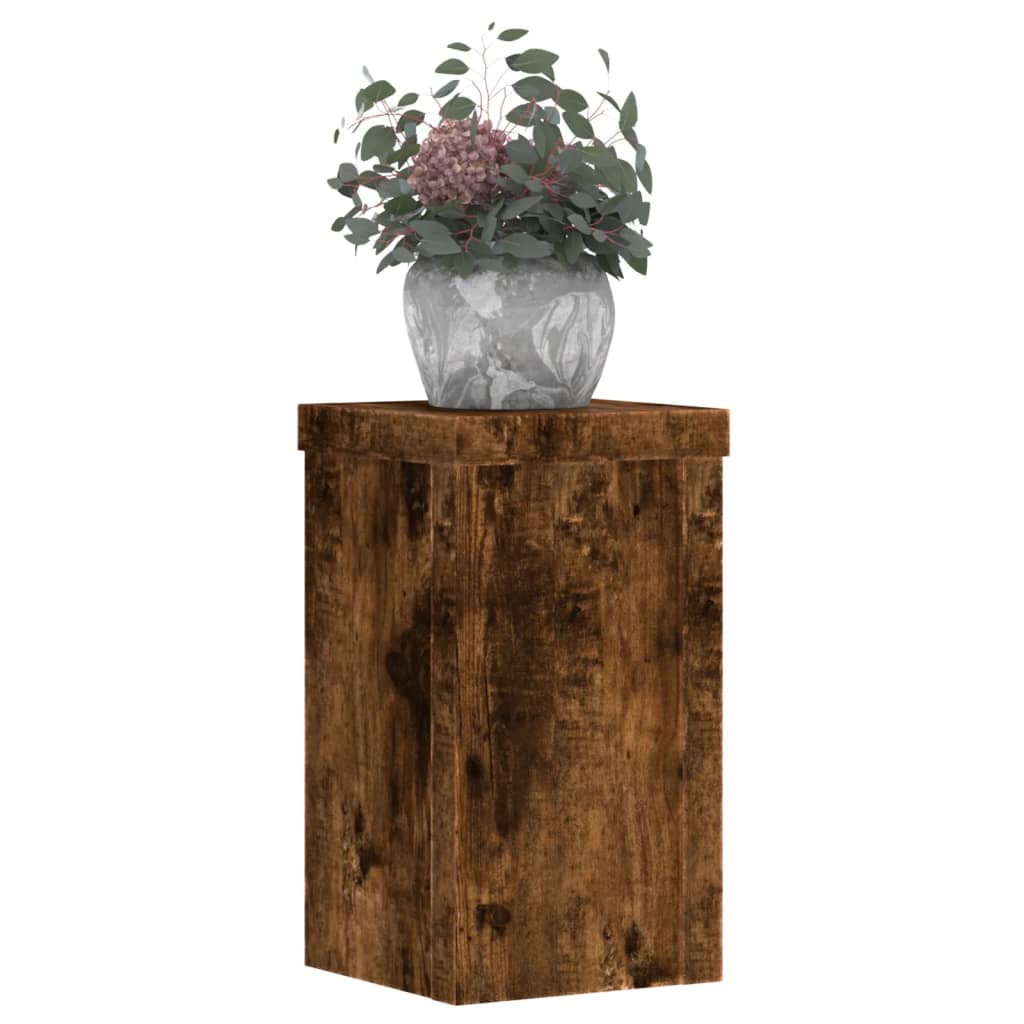 Support de plante, 2 pièces, chêne fumé, 10 × 10 × 18 cm - 8