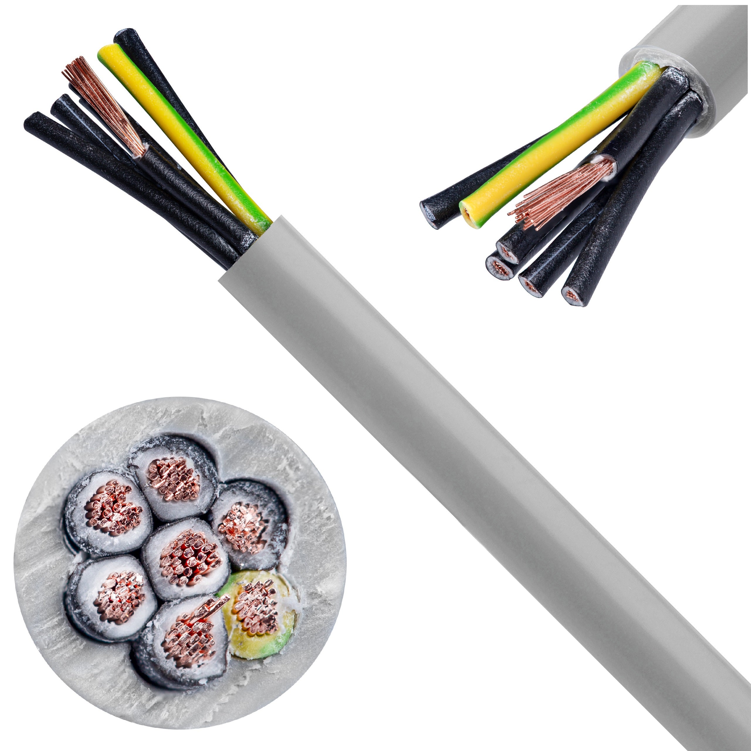 Kabel sterowniczy JZ-500 7x2,5mm2 szary 300/500V numerowany olejoodporny linka Helukabel 100m