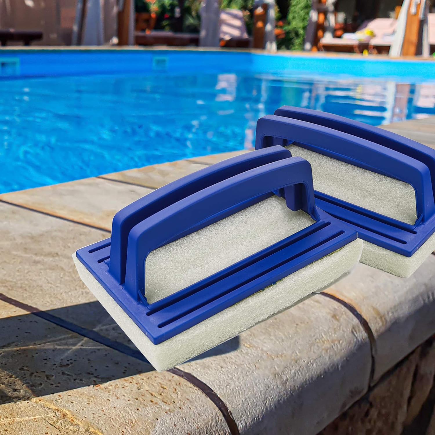 Lot de 2 Brosses Éponge pour Ligne d'Eau Piscine - Nettoyage des Parois et du Sol de Piscines et Spas - 3