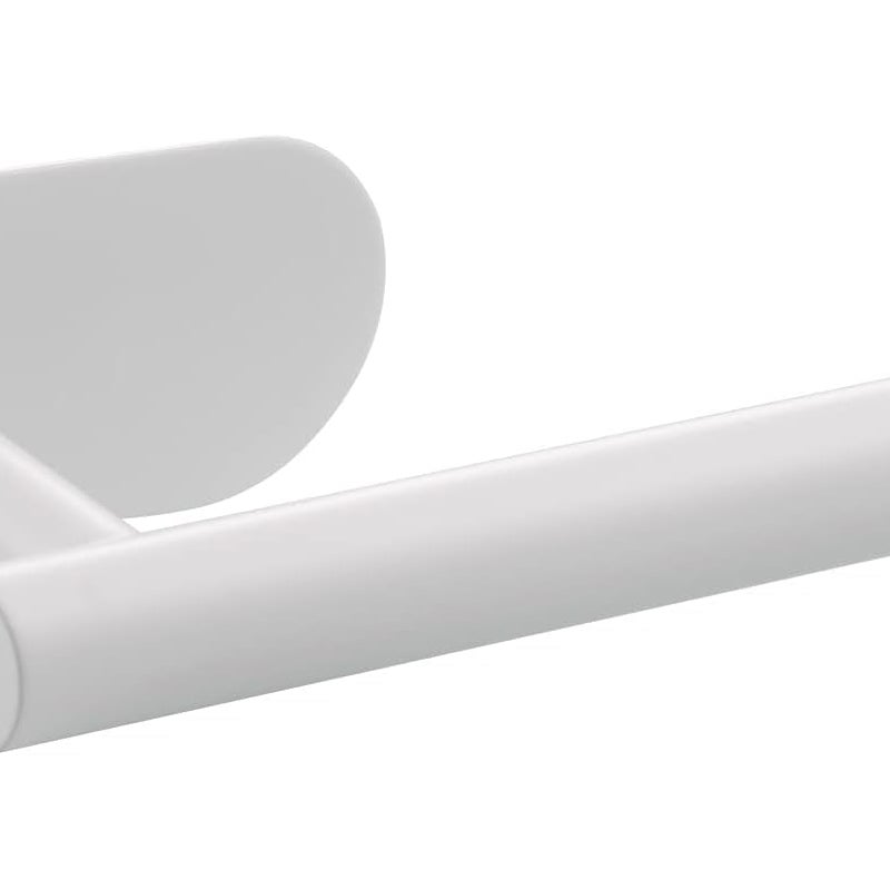 Biały uchwyt na papier toaletowy ze stali nierdzewnej, długość 16,5 cm, montaż ścienny do łazienki i kuchni, możliwość przyklejenia do ściany bez wier