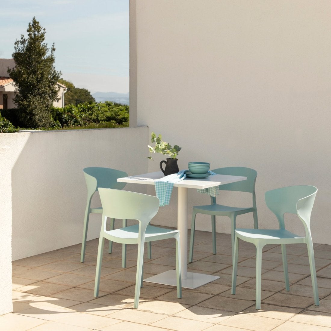 Sedia impilabile in polipropilene menta Serin - 8